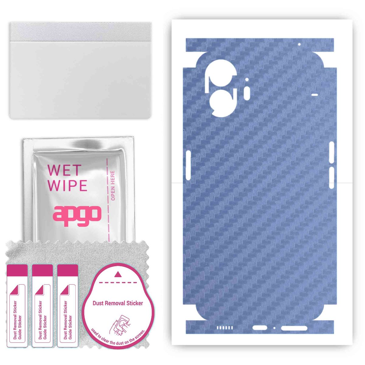 Folia naklejka skórka strukturalna na TYŁ+BOKI do Nothing Phone 2 -  Carbon Granatowy - apgo SKINS