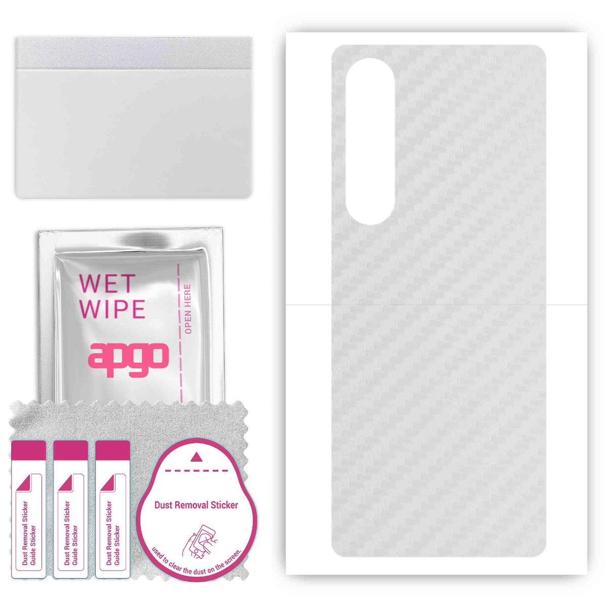 Folia naklejka skórka strukturalna na TYŁ do Sony Xperia 1 V -  Carbon Przezroczysty - apgo SKINS