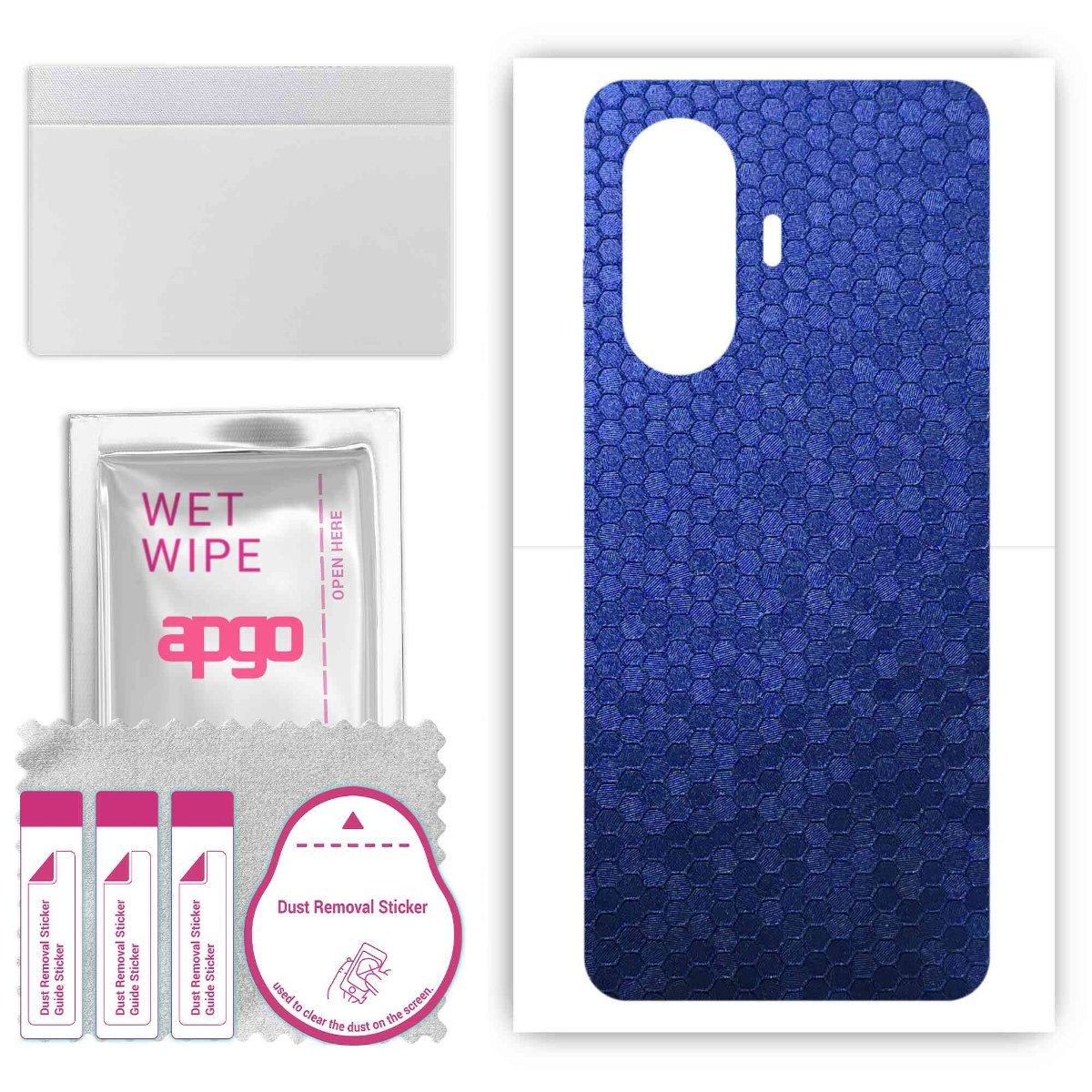 Folia naklejka skórka strukturalna na TYŁ do Huawei Nova 11 Pro -  Plaster Miodu Niebieski - apgo SKINS