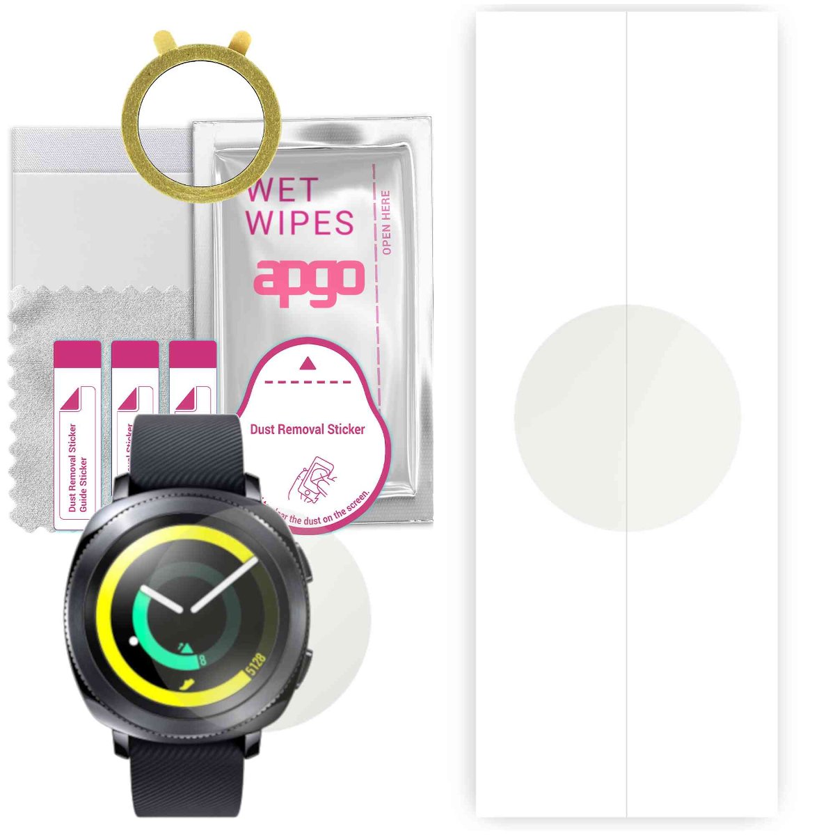 1x Folia hydrożelowa MATOWA do Samsung Gear Sport - apgo Smartwatch Hydrogel MATTE Protection Ochrona na ekran smartwatcha