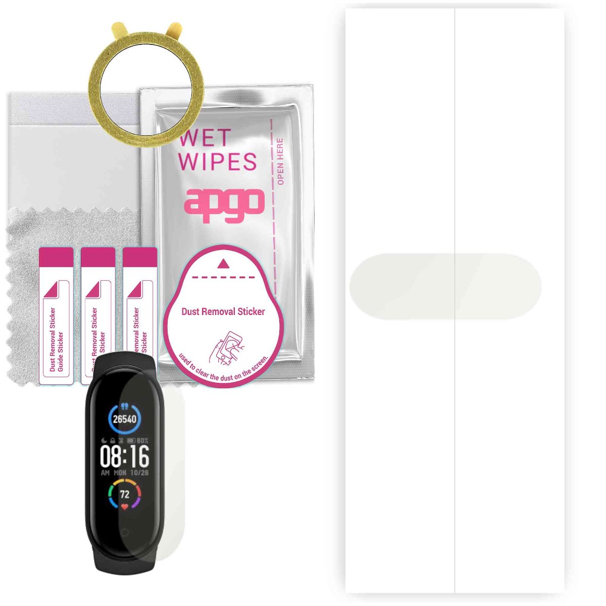 1x Folia hydrożelowa MATOWA do Xiaomi Mi Band 5 - apgo Smartwatch Hydrogel MATTE Protection Ochrona na ekran smartwatcha