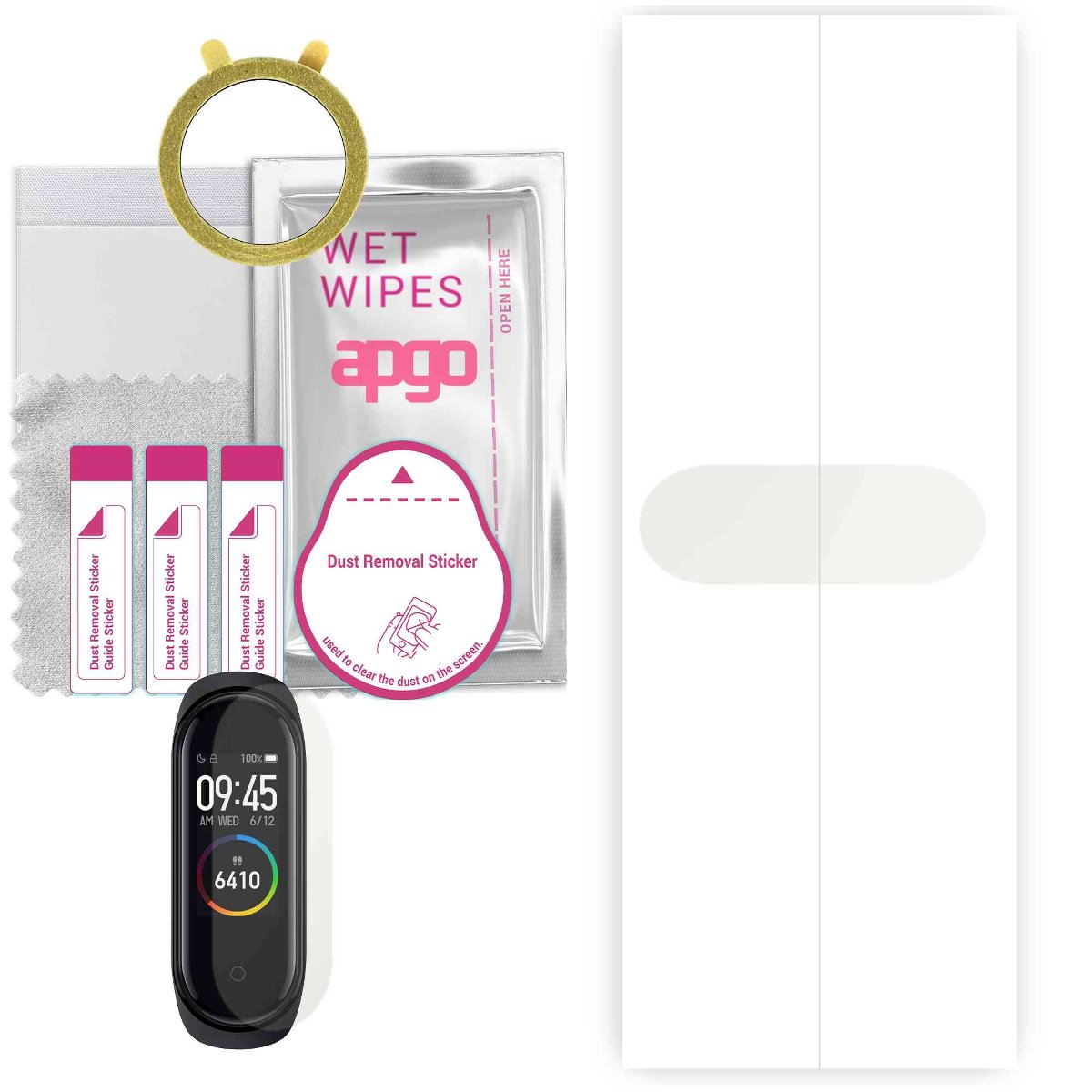 1x Folia hydrożelowa MATOWA do Xiaomi Mi Band 4 - apgo Smartwatch Hydrogel MATTE Protection Ochrona na ekran smartwatcha