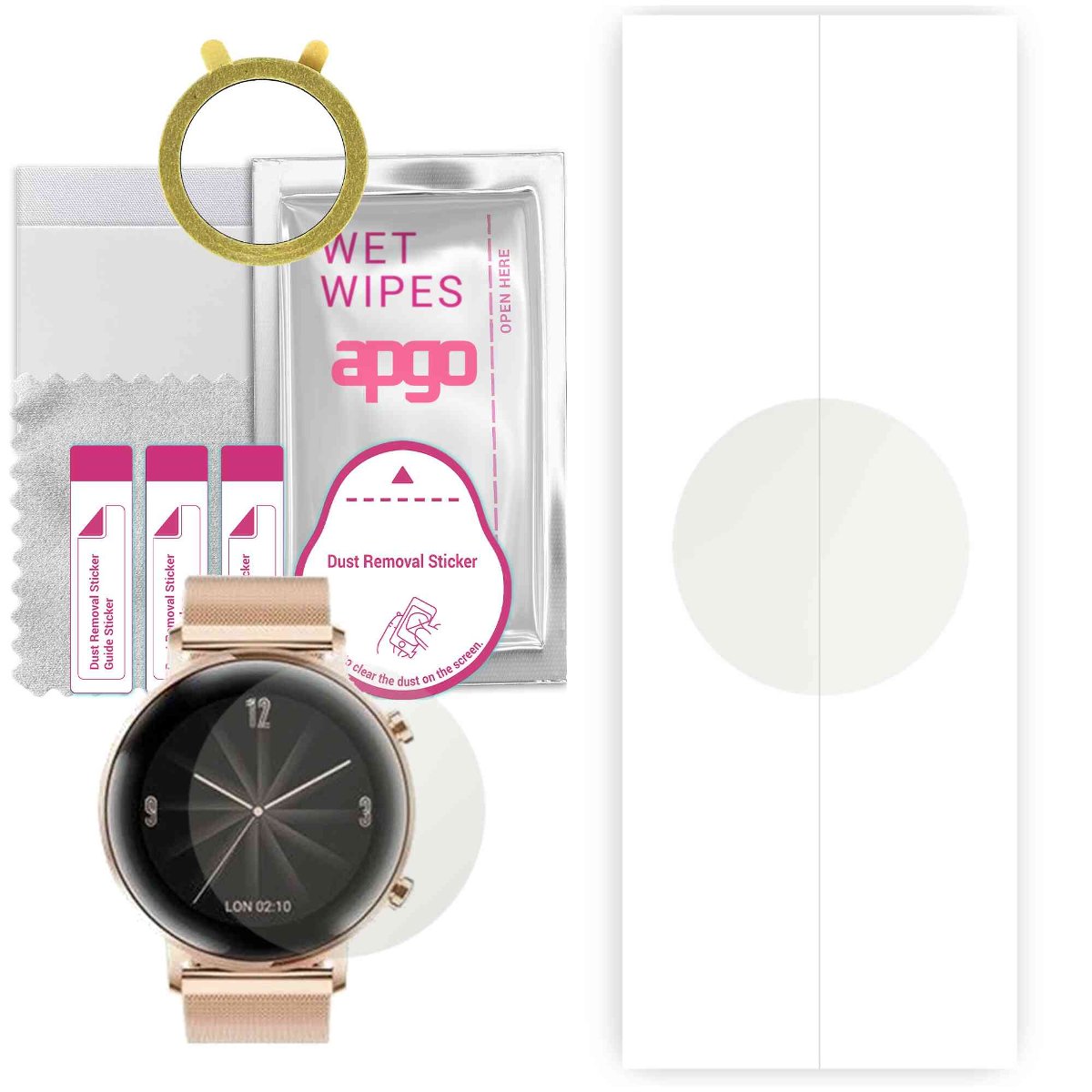 1x Folia hydrożelowa MATOWA do Huawei Watch GT 2 42mm - apgo Smartwatch Hydrogel MATTE Protection Ochrona na ekran smartwatcha