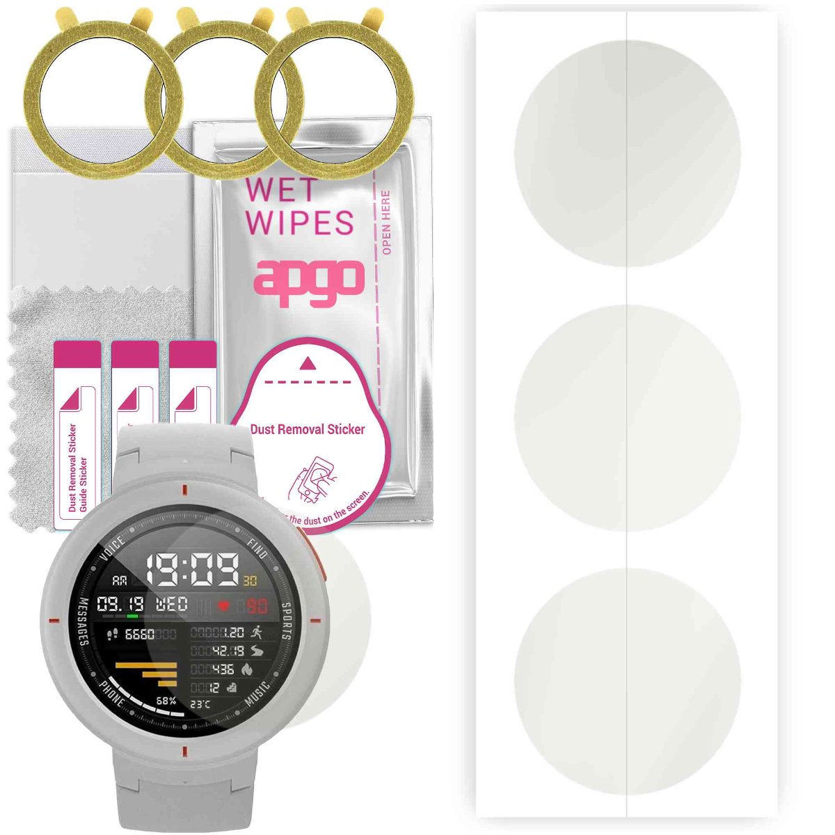 3x Folia hydrożelowa MATOWA do Amazfit Verge - apgo Smartwatch Hydrogel MATTE Protection Ochrona na ekran smartwatcha