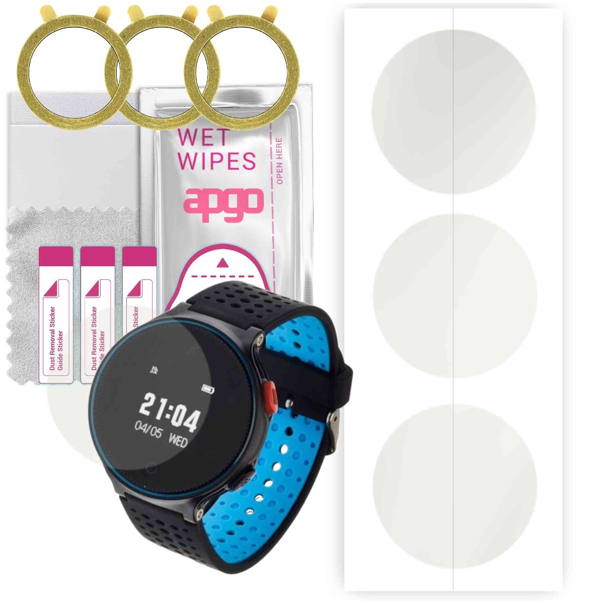 3x Folia hydrożelowa MATOWA do Garett Sport 21 - apgo Smartwatch Hydrogel MATTE Protection Ochrona na ekran smartwatcha