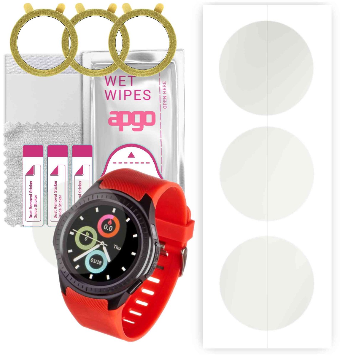 3x Folia hydrożelowa MATOWA do Garett Multi 3 - apgo Smartwatch Hydrogel MATTE Protection Ochrona na ekran smartwatcha