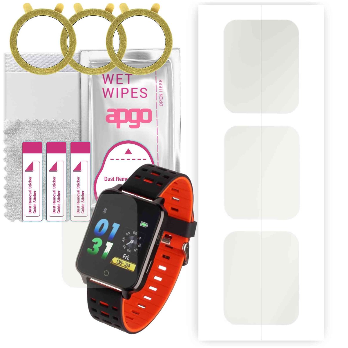 3x Folia hydrożelowa MATOWA do Garett Sport 26 - apgo Smartwatch Hydrogel MATTE Protection Ochrona na ekran smartwatcha