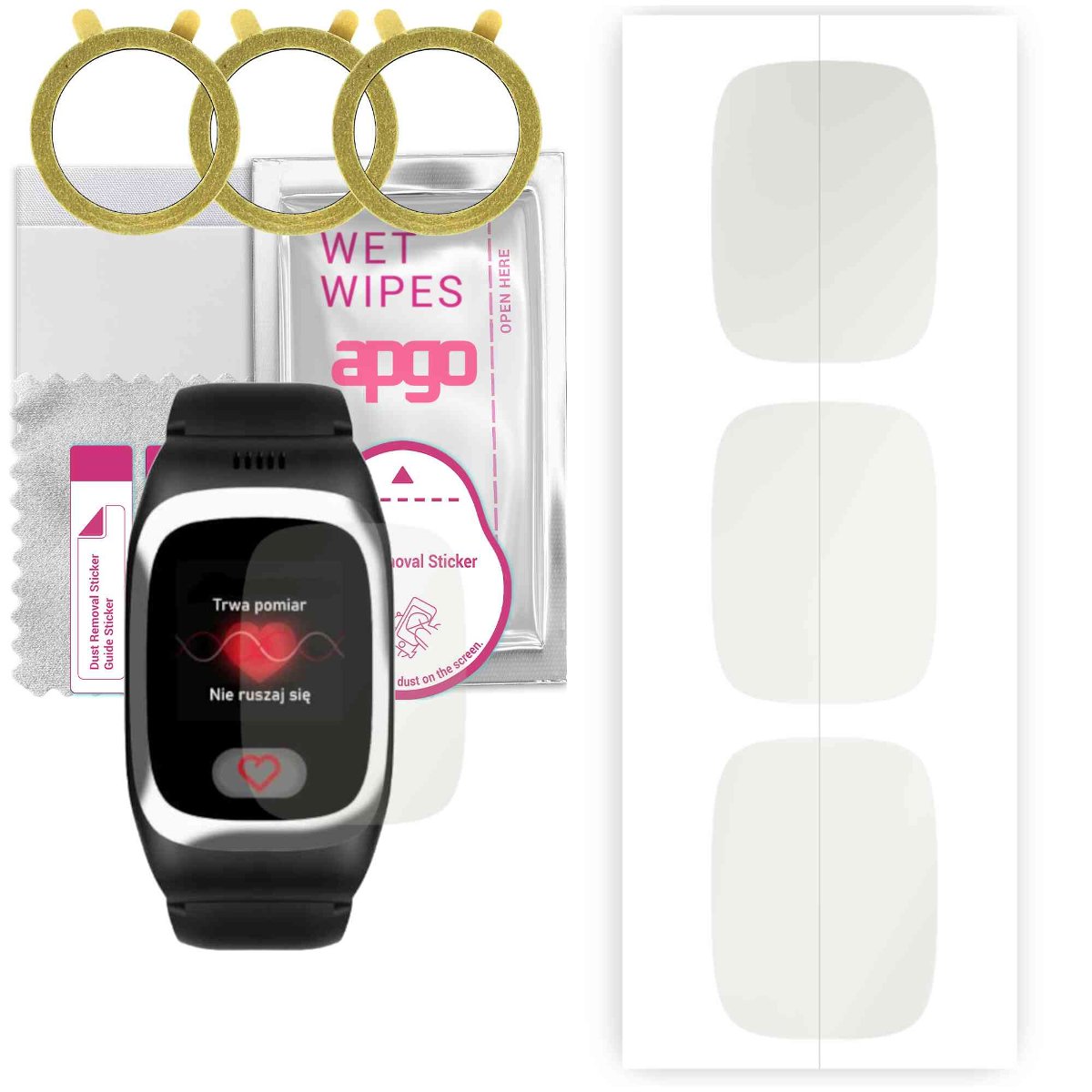 3x Folia hydrożelowa MATOWA do Locon Life Plus - apgo Smartwatch Hydrogel MATTE Protection Ochrona na ekran smartwatcha