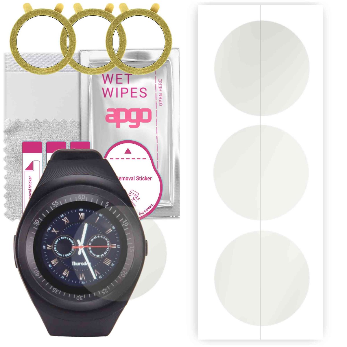 3x Folia hydrożelowa MATOWA do Lark Sprint - apgo Smartwatch Hydrogel MATTE Protection Ochrona na ekran smartwatcha