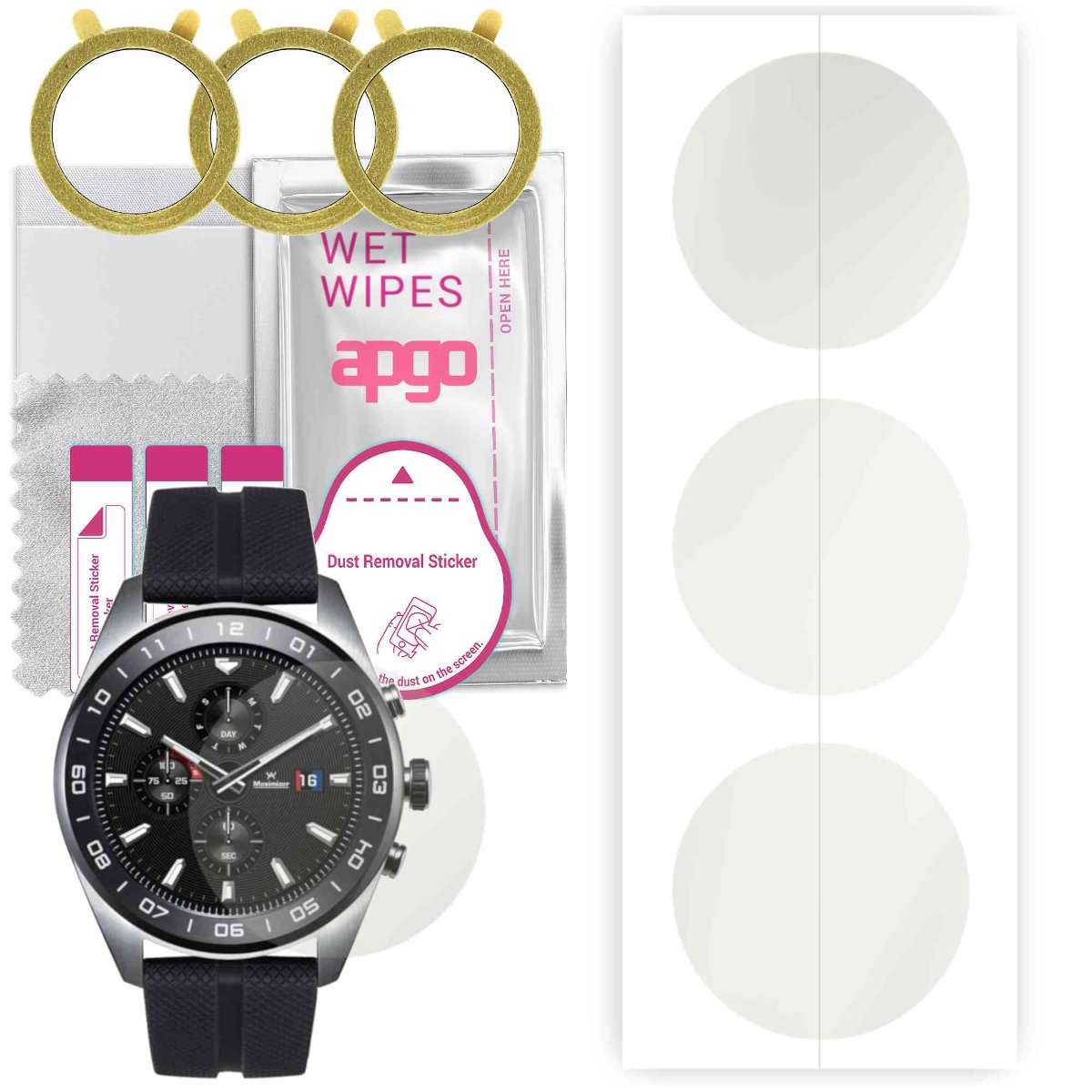3x Folia hydrożelowa MATOWA do LG Watch W7 - apgo Smartwatch Hydrogel MATTE Protection Ochrona na ekran smartwatcha