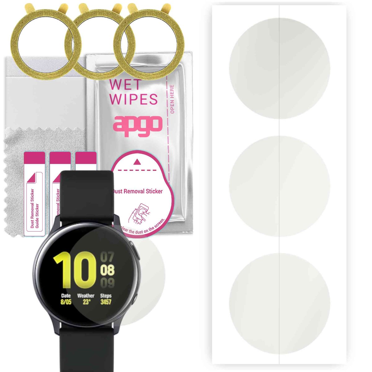 3x Folia hydrożelowa MATOWA do Samsung Galaxy Watch Active 2 40mm - apgo Smartwatch Hydrogel MATTE Protection Ochrona na ekran smartwatcha