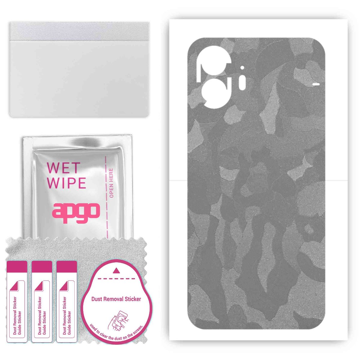 Folia naklejka skórka strukturalna na TYŁ do Nothing Phone 2 -  Moro | Camo Srebrny - apgo SKINS