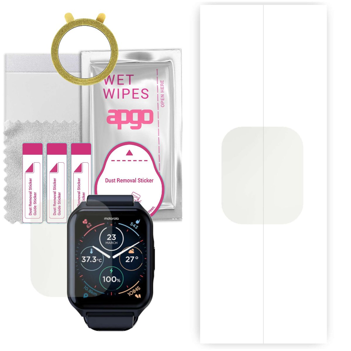 1x Folia hydrożelowa MATOWA do Motorola Moto Watch 70 - apgo Smartwatch Hydrogel MATTE Protection Ochrona na ekran smartwatcha