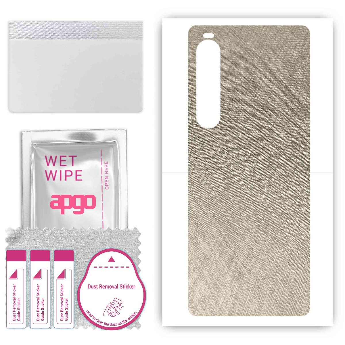 Folia naklejka skórka strukturalna na TYŁ do Sony Xperia 10 V -  Tytan Srebrny - apgo SKINS