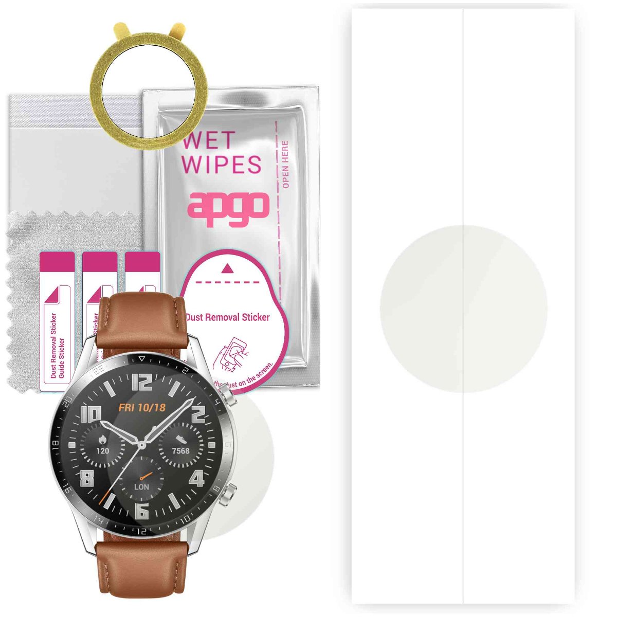1x Folia hydrożelowa MATOWA do Huawei Watch GT 2 46mm - apgo Smartwatch Hydrogel MATTE Protection Ochrona na ekran smartwatcha
