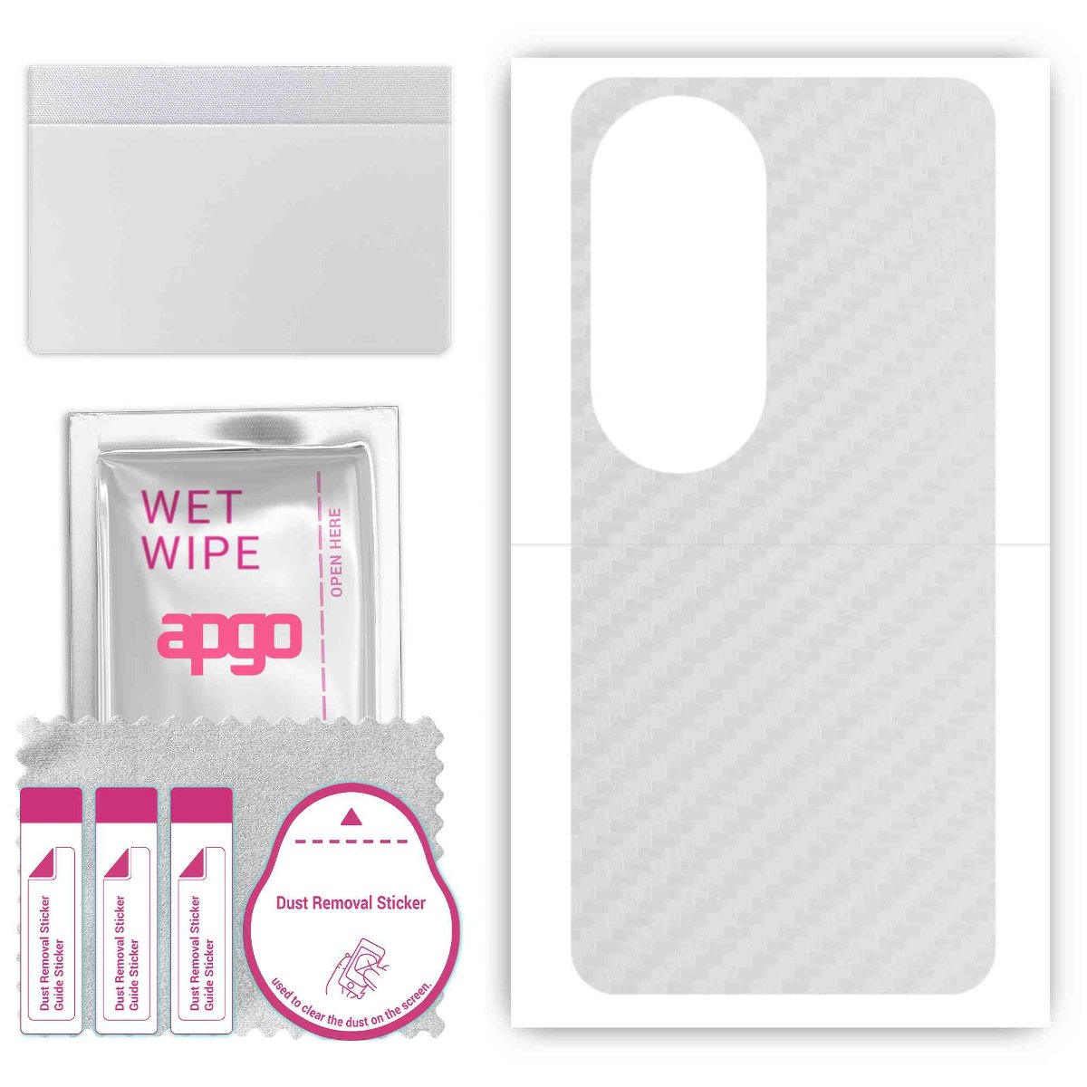 Folia naklejka skórka strukturalna na TYŁ do Oppo Reno10 Pro PHV110 -  Carbon Przezroczysty - apgo SKINS