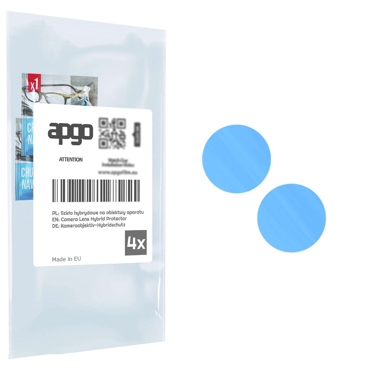 4x Szkło hybrydowe na aparat obiektyw kamerę 9H do Apple iPhone 15 - apgo hybrid Camera Lens Protector