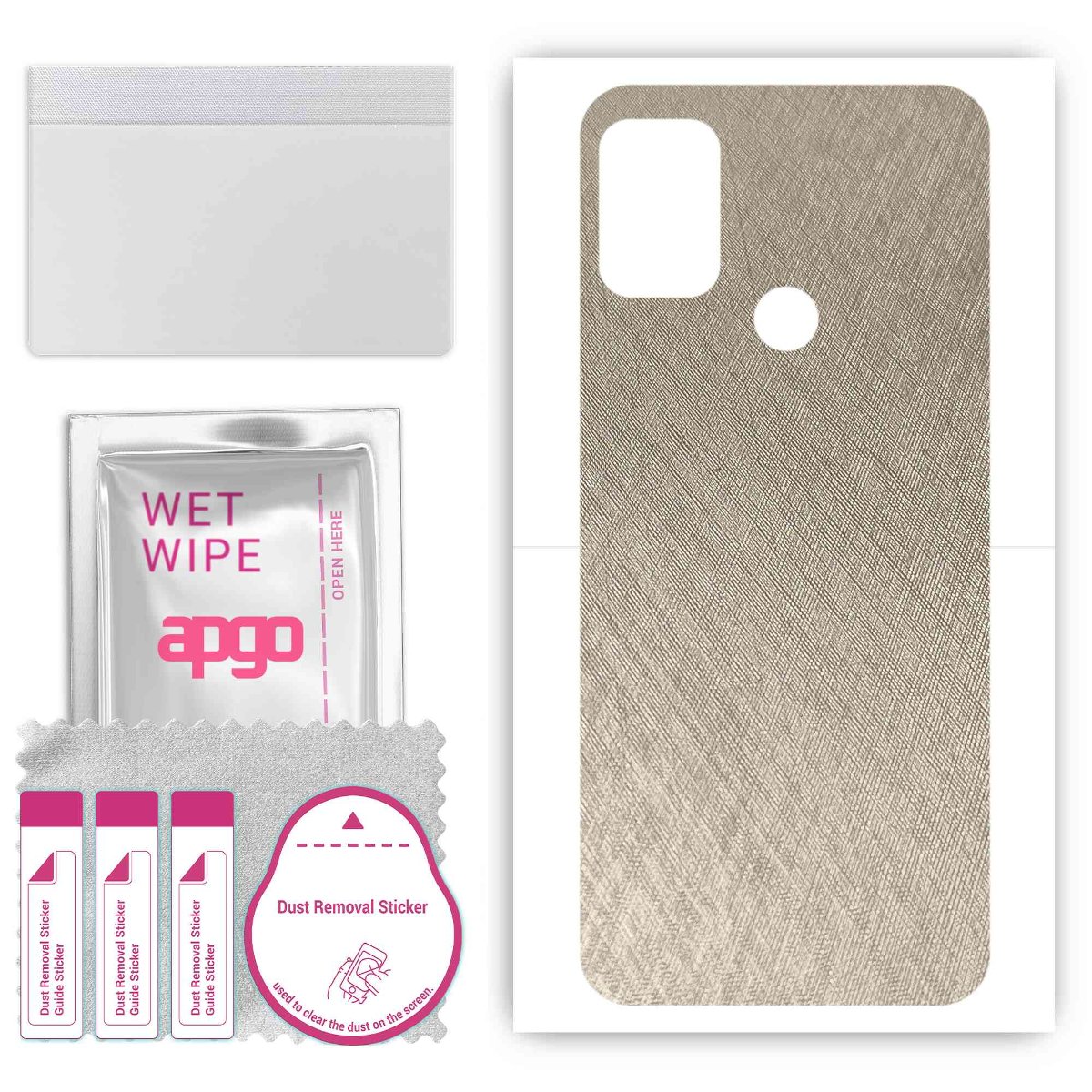 Folia naklejka skórka strukturalna na TYŁ do Nokia C22 -  Tytan Srebrny - apgo SKINS