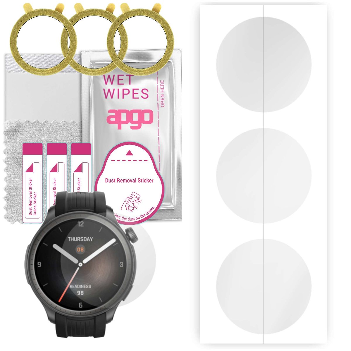 3x Folia hydrożelowa do Amazfit Balance - apgo Smartwatch Hydrogel Protection Ochrona na ekran smartwatcha