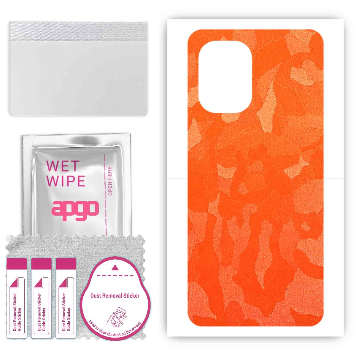 Folia naklejka skórka strukturalna na TYŁ do HTC WildFire E Plus -  Moro | Camo Pomarańczowy - apgo SKINS