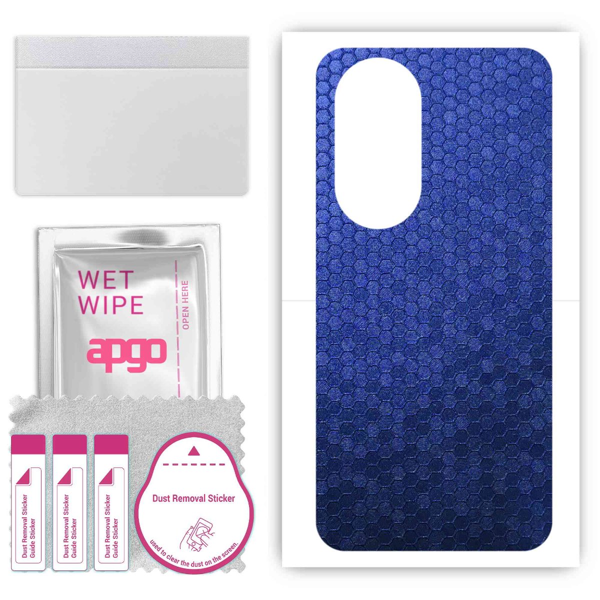 Folia naklejka skórka strukturalna na TYŁ do Oppo A1X 5G -  Plaster Miodu Niebieski - apgo SKINS