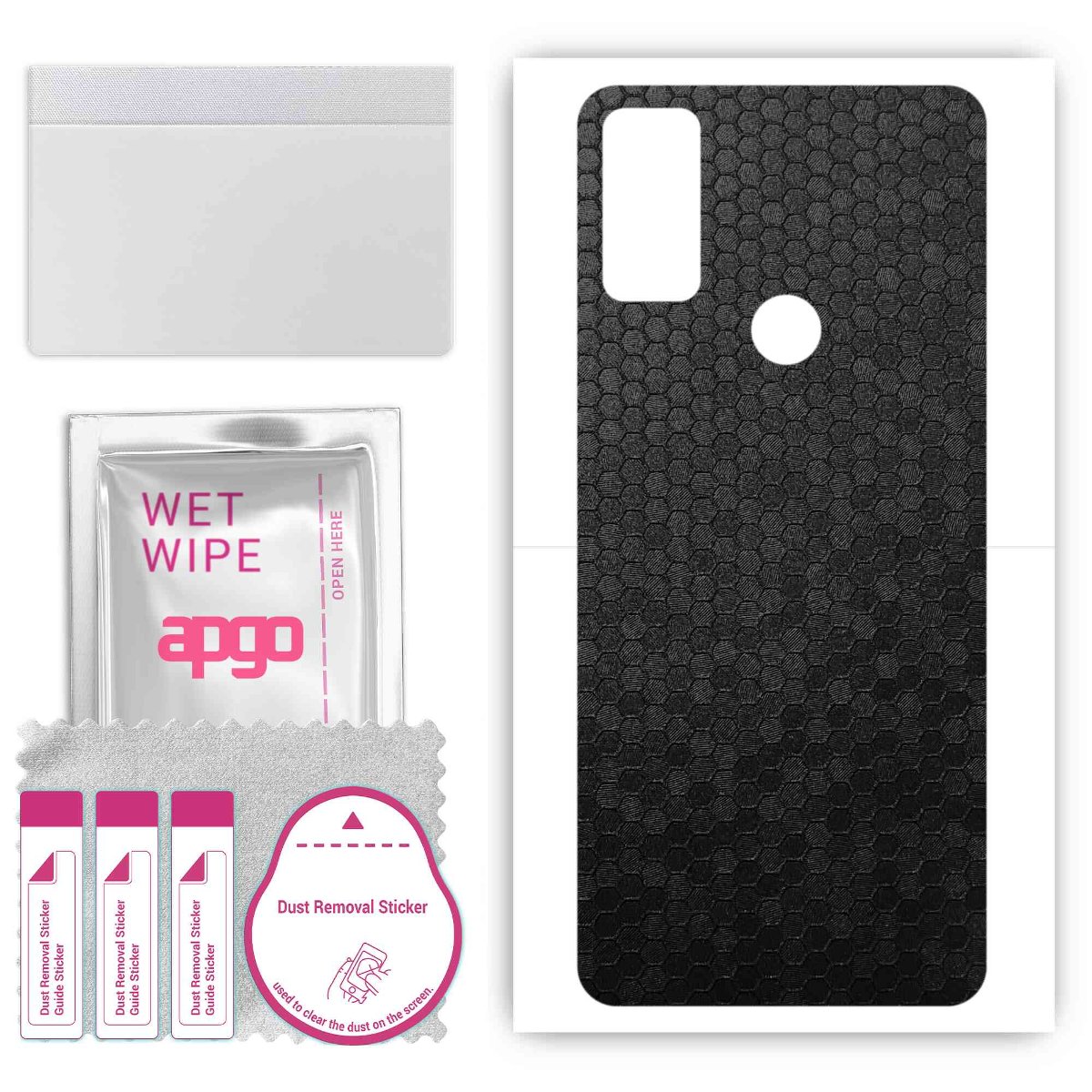 Folia naklejka skórka strukturalna na TYŁ do Alcatel 5H Plus -  Plaster Miodu Czarny - apgo SKINS