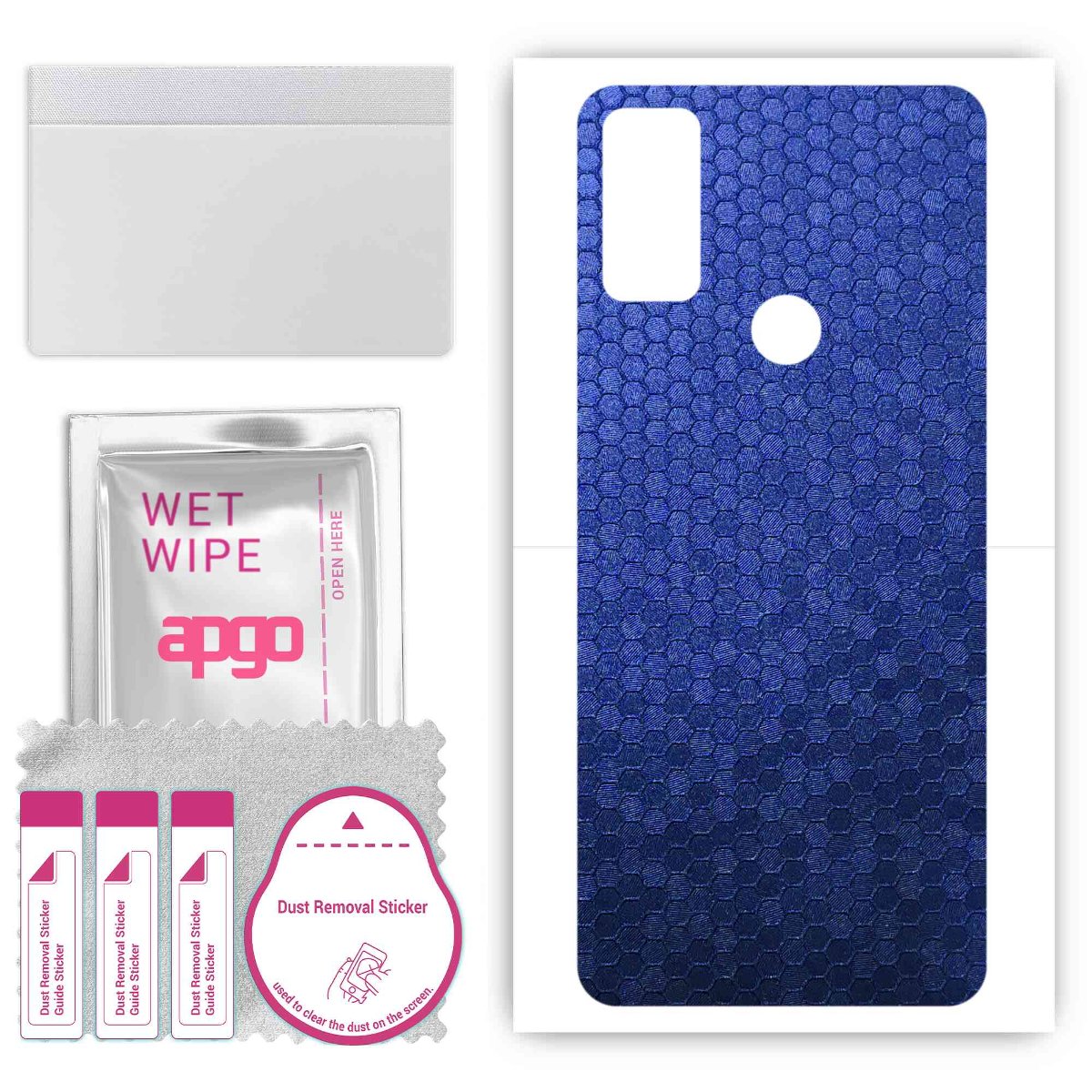 Folia naklejka skórka strukturalna na TYŁ do Alcatel 5H Plus -  Plaster Miodu Niebieski - apgo SKINS