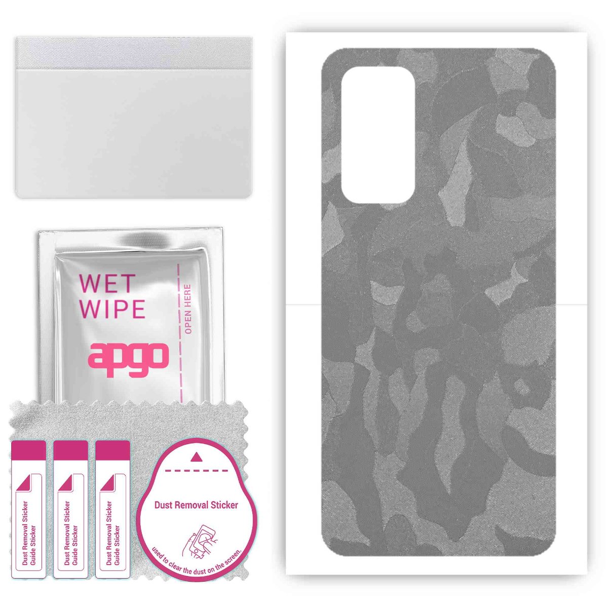 Folia naklejka skórka strukturalna na TYŁ do HTC Wildfire E3 Lite -  Moro | Camo Srebrny - apgo SKINS