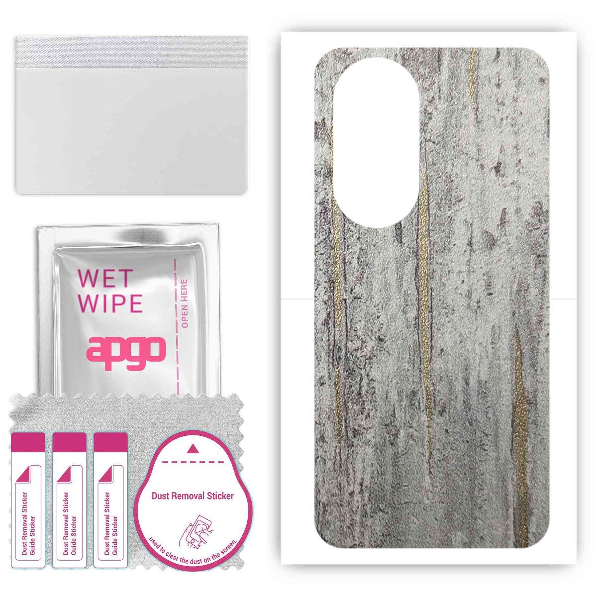 Folia naklejka skórka strukturalna na TYŁ do Oppo A1X 5G -  Beton Złote Paski - apgo SKINS