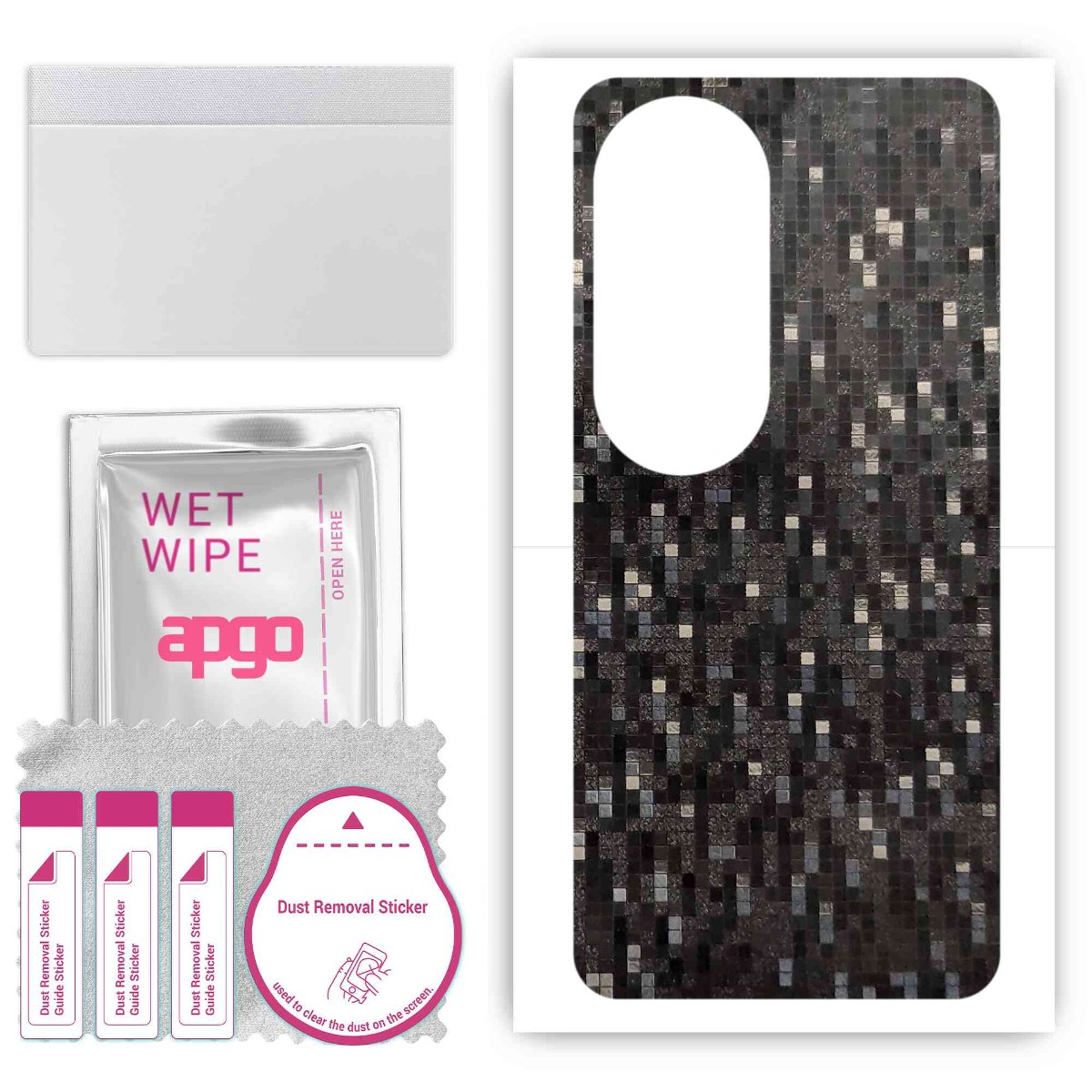 Folia naklejka skórka strukturalna na TYŁ do Oppo Reno10 PHW110 -  Carbon Pixel Czarny - apgo SKINS
