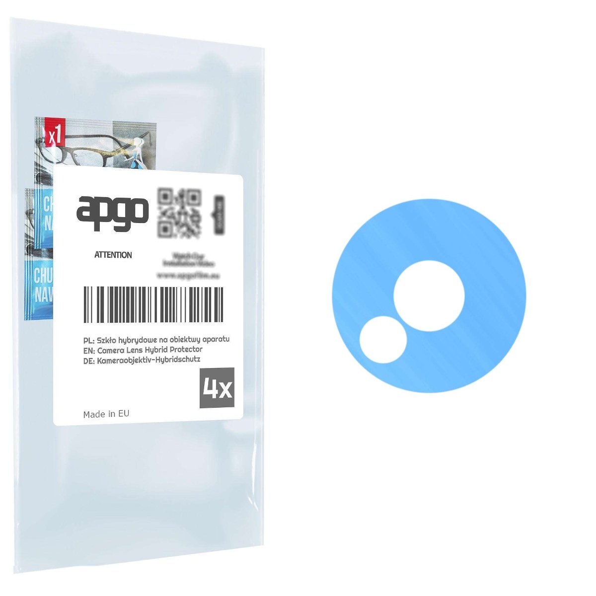 4x Szkło hybrydowe na aparat obiektyw kamerę 9H do ZTE Voyage 41 - apgo hybrid Camera Lens Protector