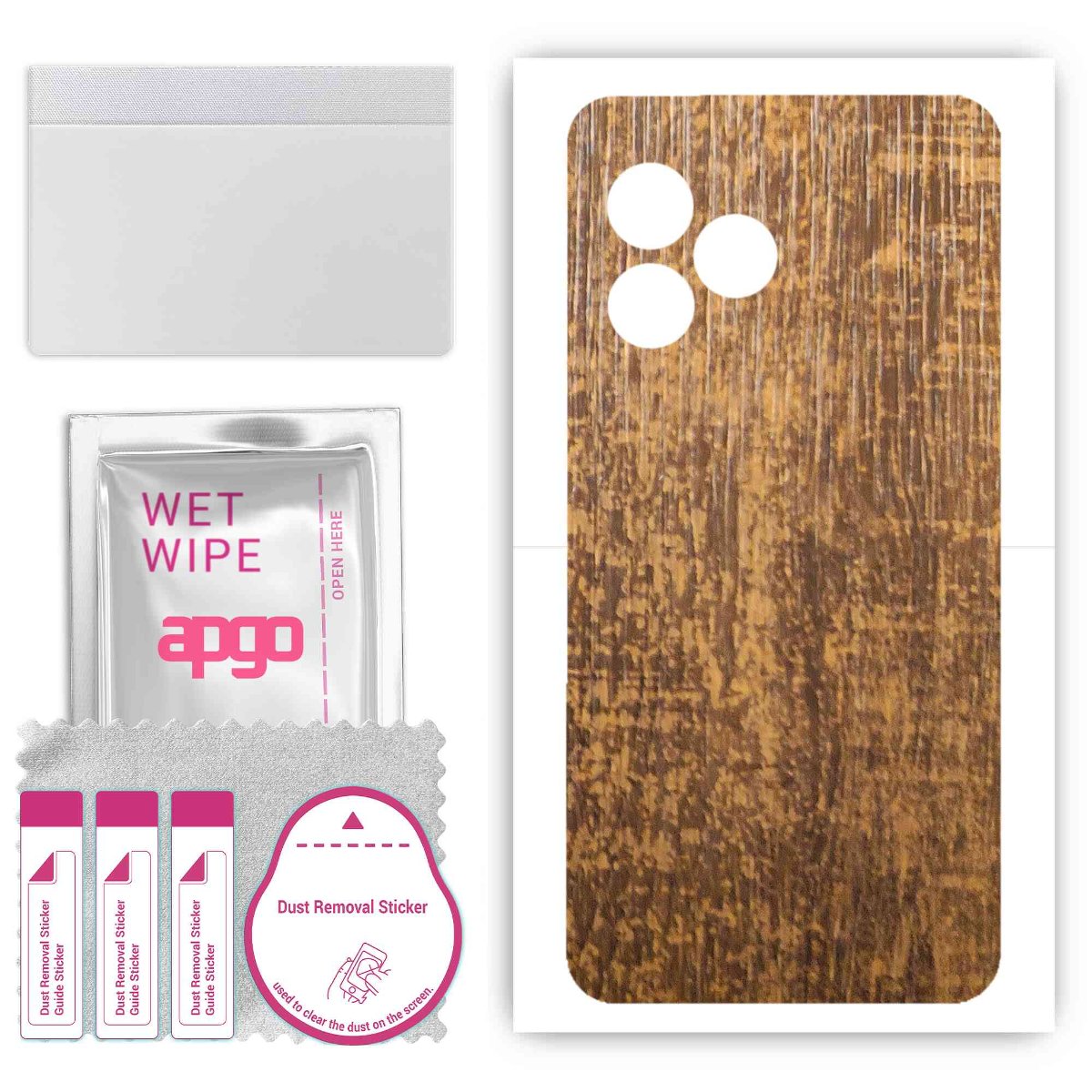 Folia naklejka skórka strukturalna na TYŁ do Xiaomi Redmi 12 5G -  Drewno Dąb Stary - apgo SKINS