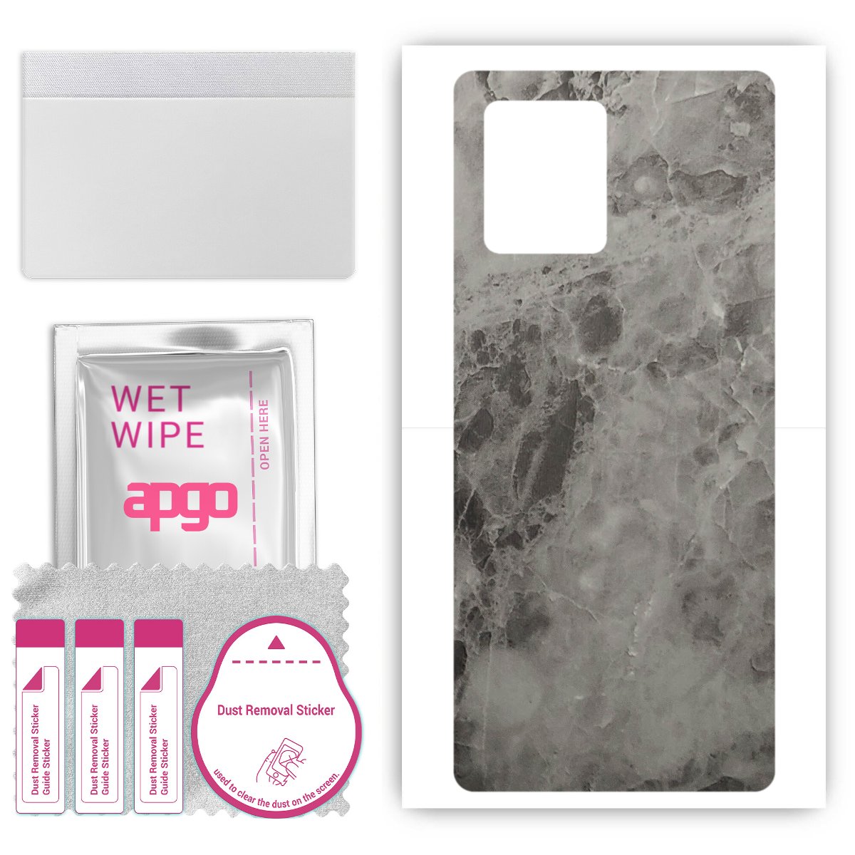 Folia naklejka skórka strukturalna na TYŁ do TCL 305i -  Marmur Czarny - apgo SKINS