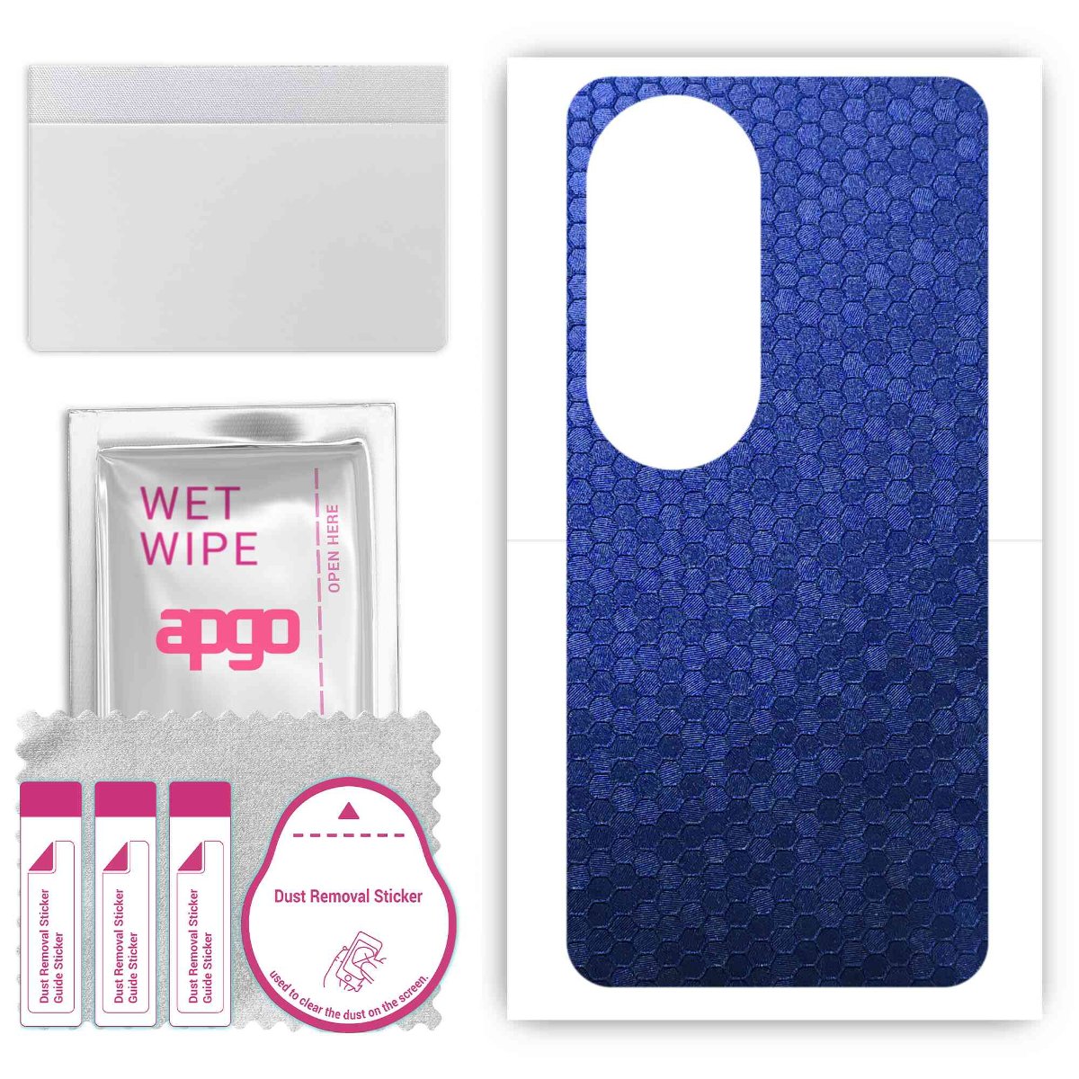 Folia naklejka skórka strukturalna na TYŁ do Oppo Reno10 Pro Plus PHU110 -  Plaster Miodu Niebieski - apgo SKINS