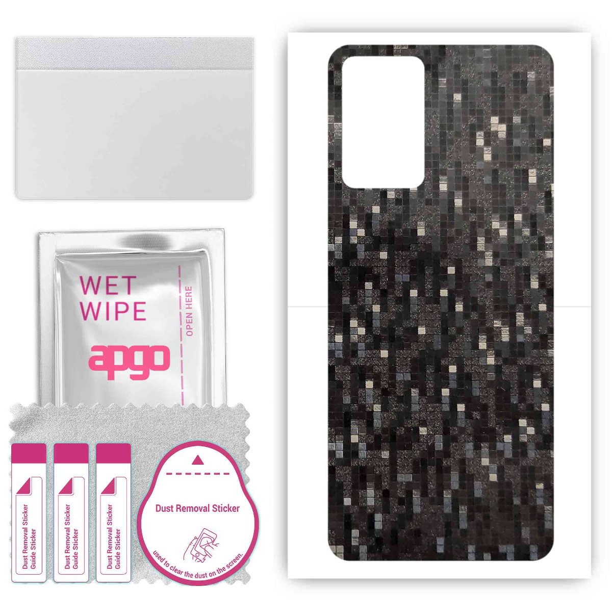 Folia naklejka skórka strukturalna na TYŁ do Xiaomi 11i Hypercharge -  Carbon Pixel Czarny - apgo SKINS