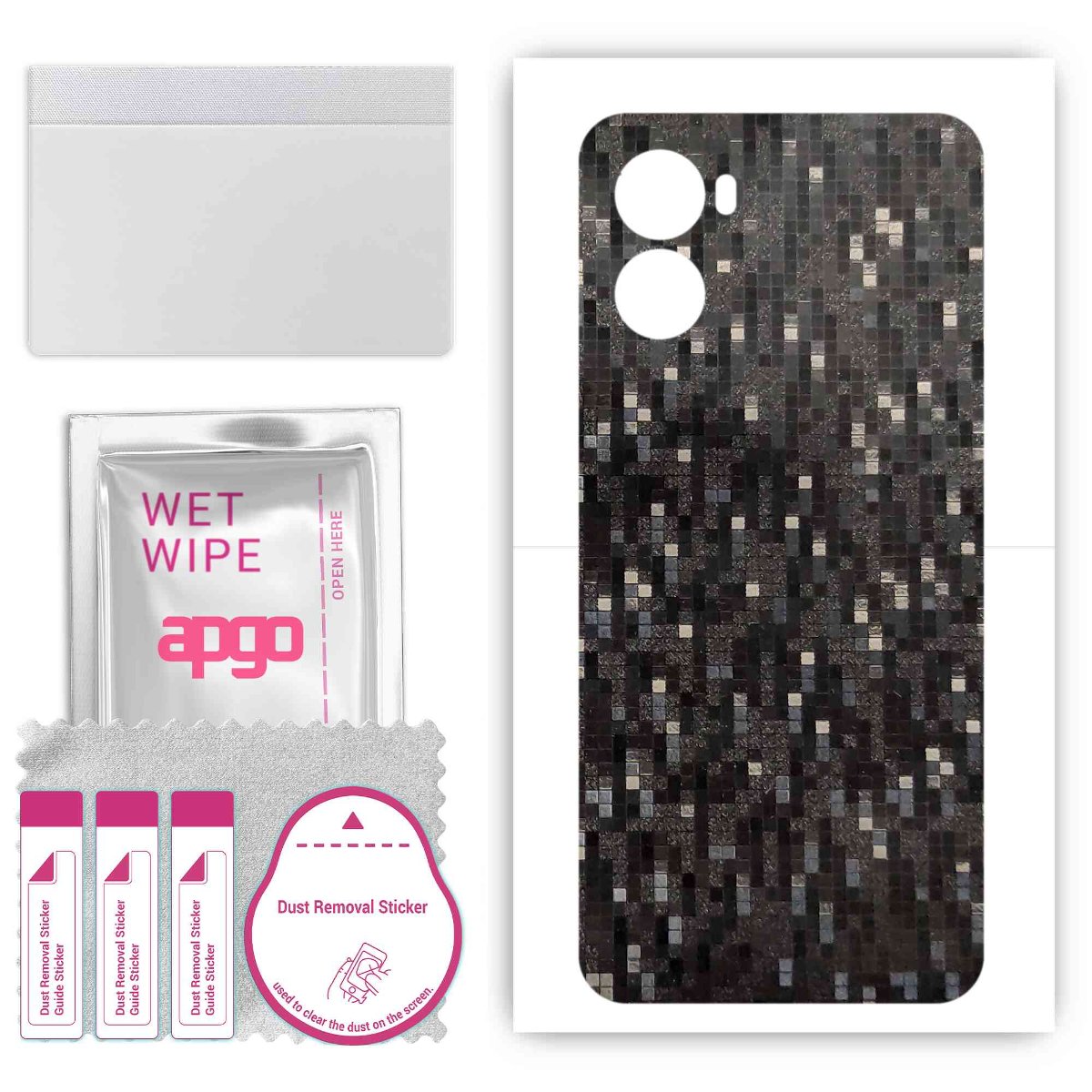 Folia naklejka skórka strukturalna na TYŁ do Umidigi G3 Max -  Carbon Pixel Czarny - apgo SKINS