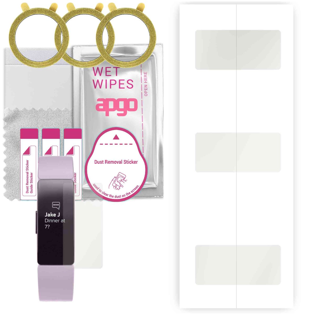 3x Folia hydrożelowa MATOWA do Fitbit Inspire HR - apgo Smartwatch Hydrogel MATTE Protection Ochrona na ekran smartwatcha