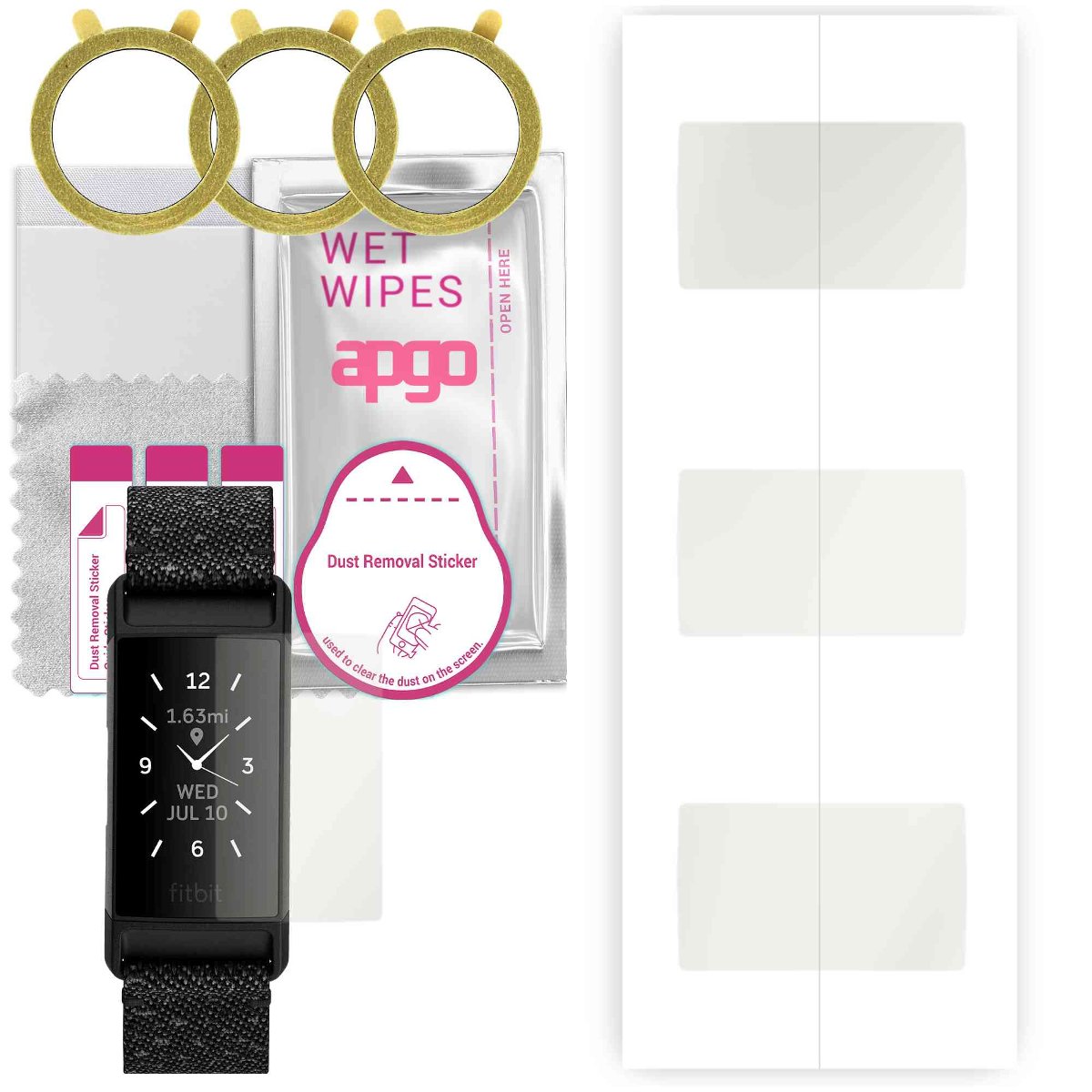 3x Folia hydrożelowa MATOWA do Fitbit Charge 4 SE - apgo Smartwatch Hydrogel MATTE Protection Ochrona na ekran smartwatcha
