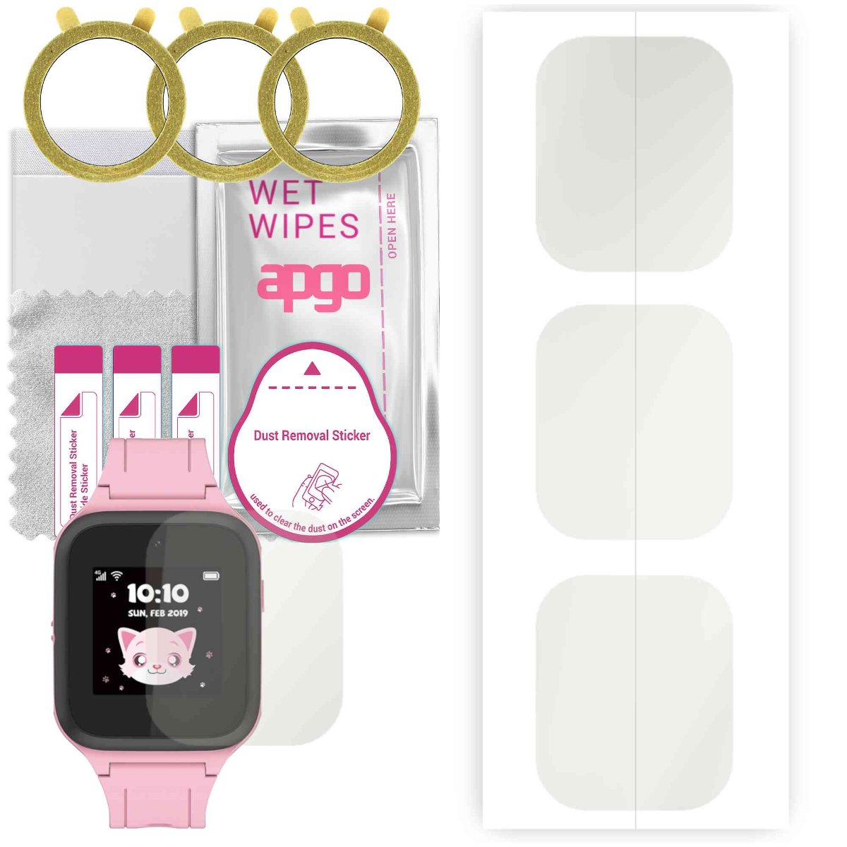 3x Folia hydrożelowa MATOWA do TCL Family Watch MT40 (dla dzieci) - apgo Smartwatch Hydrogel MATTE Protection Ochrona na ekran smartwatcha