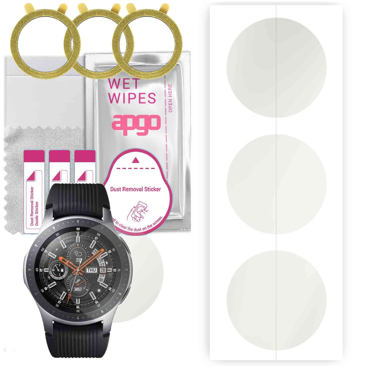 3x Folia hydrożelowa MATOWA do Samsung Galaxy Watch LTE - apgo Smartwatch Hydrogel MATTE Protection Ochrona na ekran smartwatcha