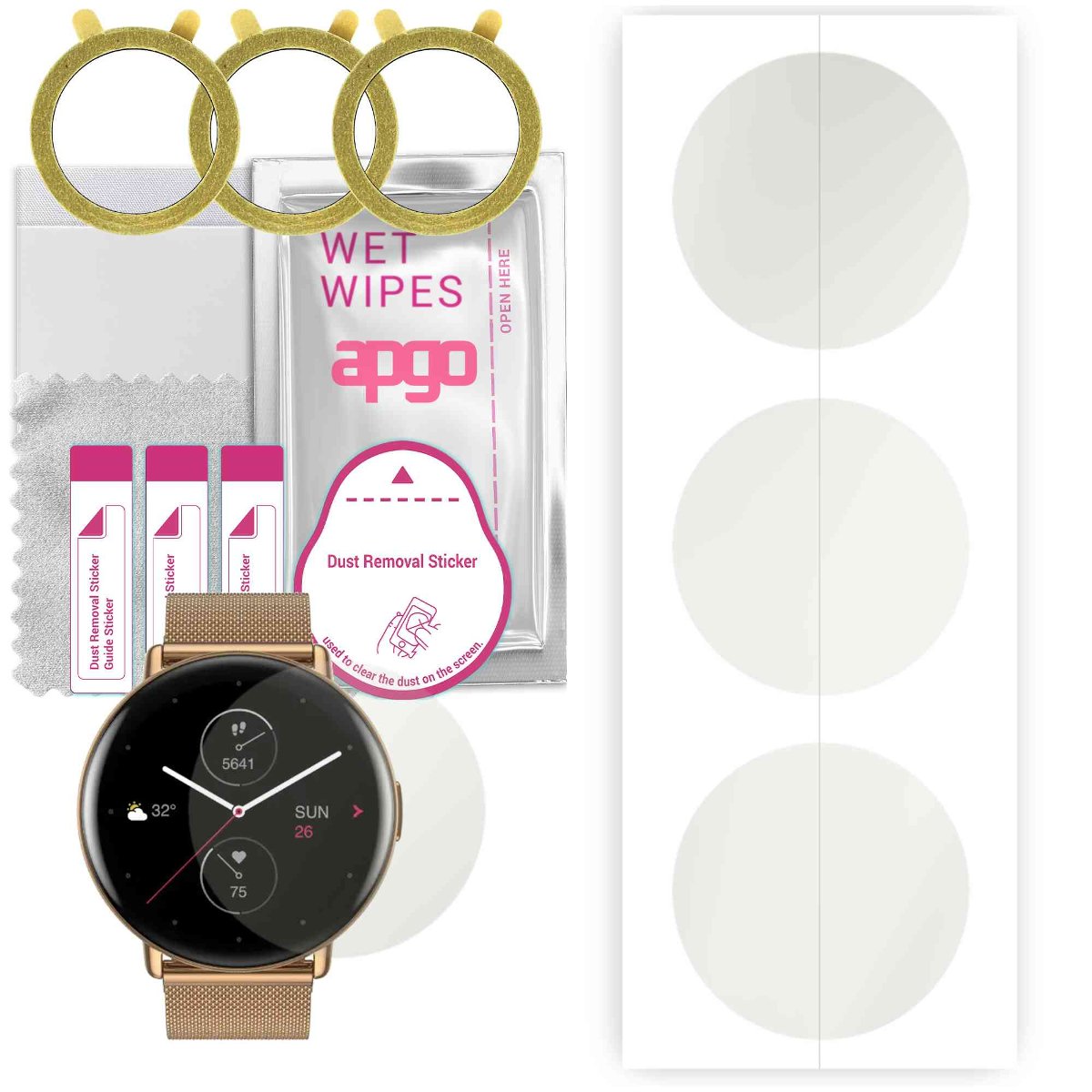 3x Folia hydrożelowa MATOWA do Amazfit Zepp E Circle Round Okrągły - apgo Smartwatch Hydrogel MATTE Protection Ochrona na ekran smartwatcha