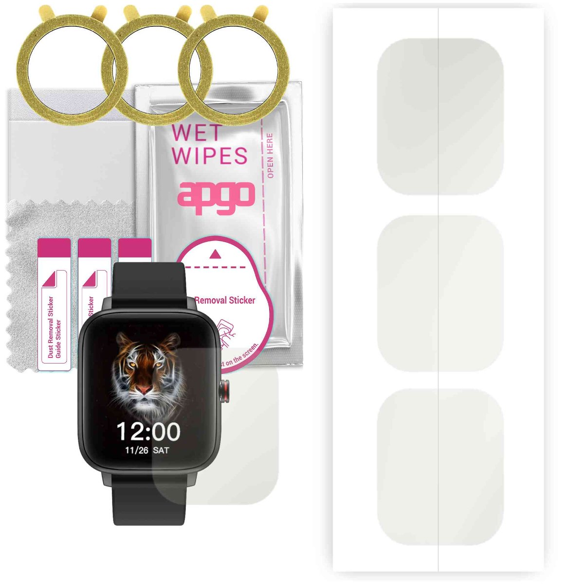 3x Folia hydrożelowa MATOWA do Colmi P8 Max - apgo Smartwatch Hydrogel MATTE Protection Ochrona na ekran smartwatcha