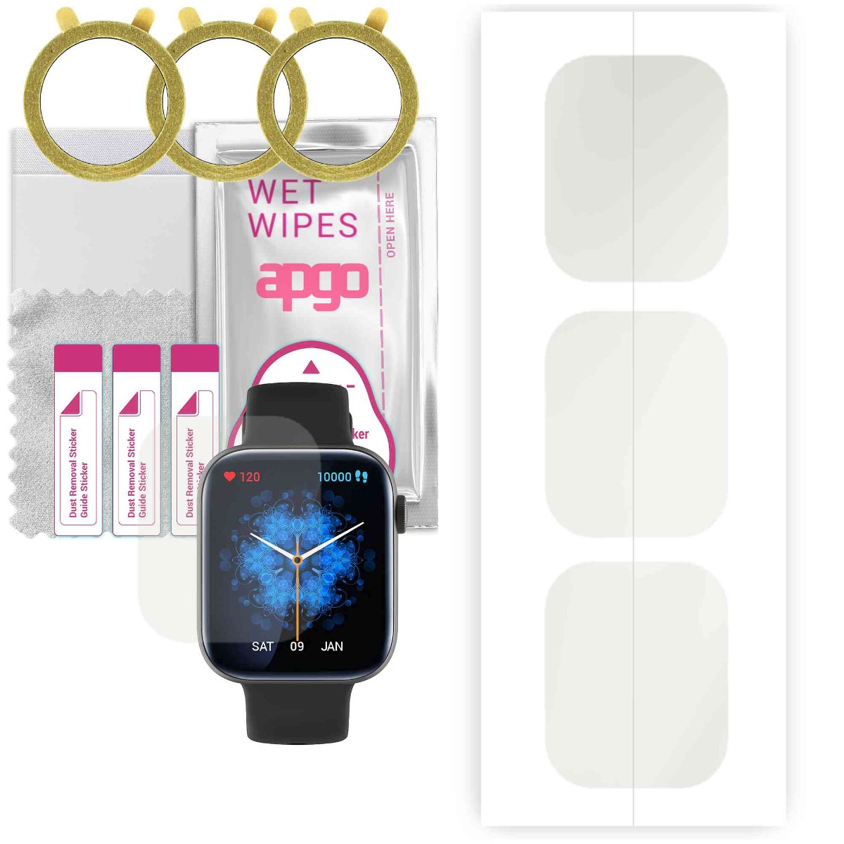 3x Folia hydrożelowa MATOWA do Colmi P45 - apgo Smartwatch Hydrogel MATTE Protection Ochrona na ekran smartwatcha