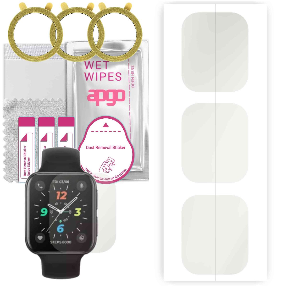 3x Folia hydrożelowa MATOWA do Oppo Watch 2 42mm - apgo Smartwatch Hydrogel MATTE Protection Ochrona na ekran smartwatcha
