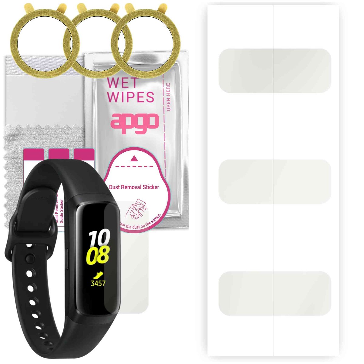 3x Folia hydrożelowa MATOWA do Samsunf Galaxy Fit E - apgo Smartwatch Hydrogel MATTE Protection Ochrona na ekran smartwatcha