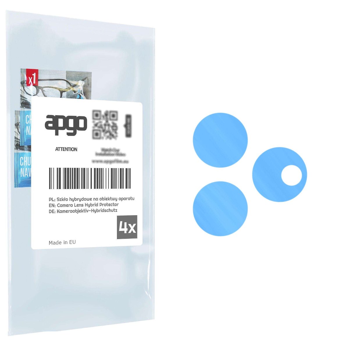 4x Szkło hybrydowe na aparat obiektyw kamerę 9H do ZTE Axon 50 Lite - apgo hybrid Camera Lens Protector