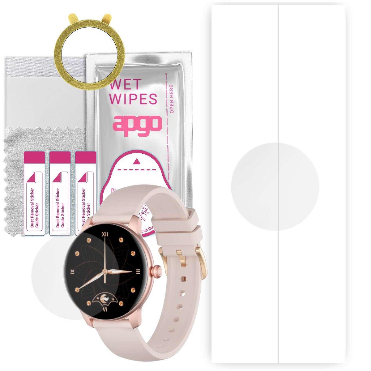 1x Folia hydrożelowa do Oro-Med Oro-Smart Lady Active - apgo Smartwatch Hydrogel Protection Ochrona na ekran smartwatcha