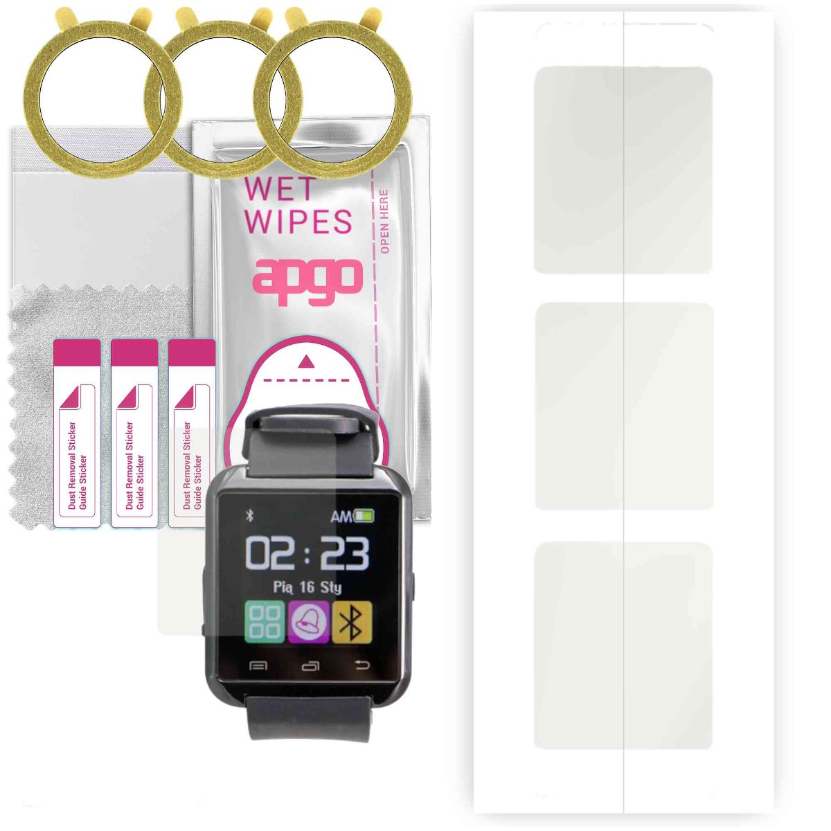 3x Folia hydrożelowa MATOWA do Garett G5 - apgo Smartwatch Hydrogel MATTE Protection Ochrona na ekran smartwatcha