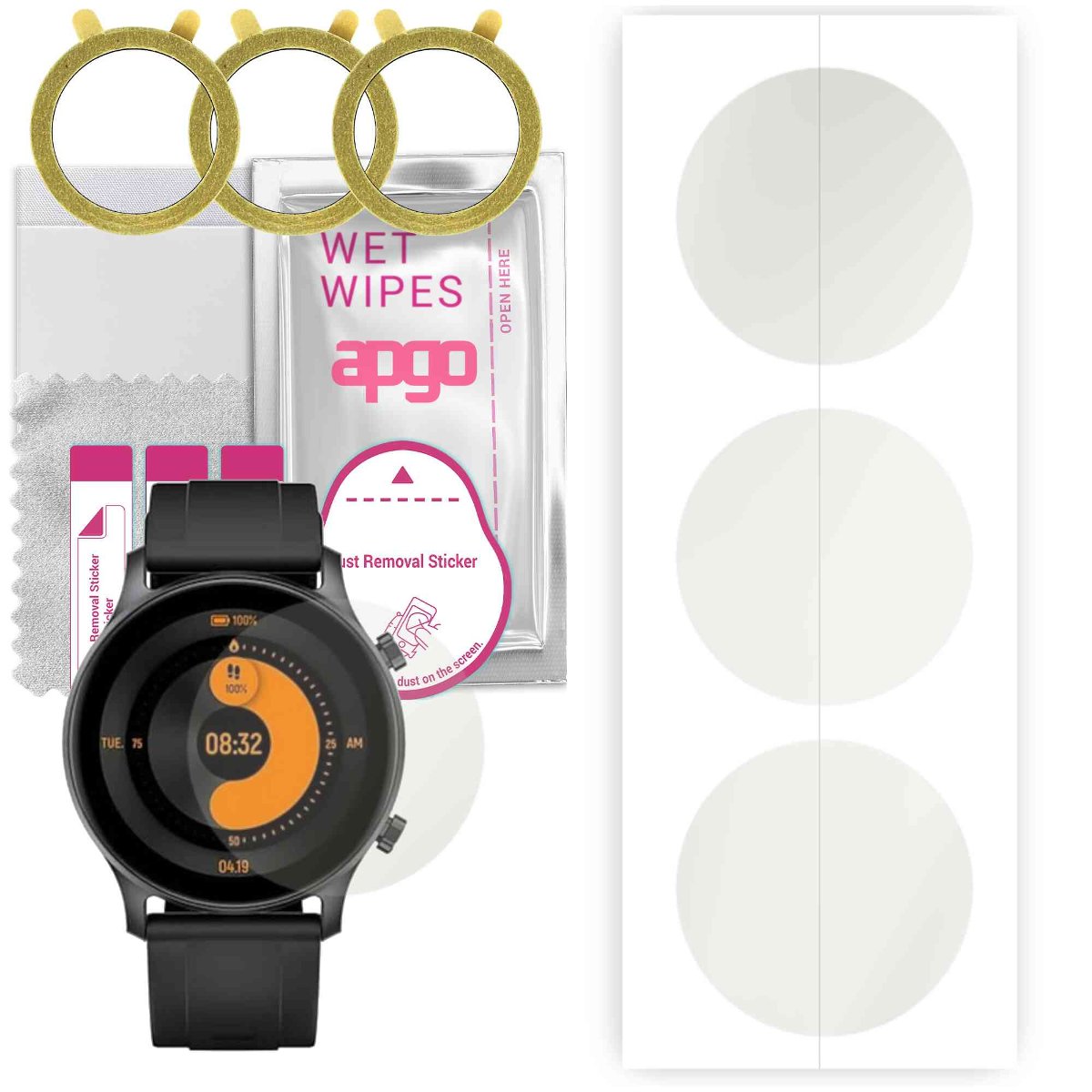 3x Folia hydrożelowa MATOWA do Haylou RS3 - apgo Smartwatch Hydrogel MATTE Protection Ochrona na ekran smartwatcha