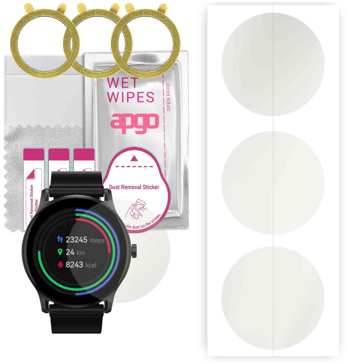 3x Folia hydrożelowa MATOWA do Haylou GS - apgo Smartwatch Hydrogel MATTE Protection Ochrona na ekran smartwatcha